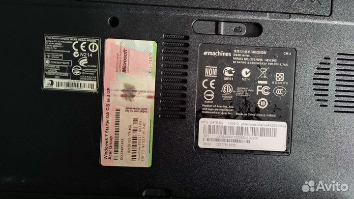 Продам ноутбук Emachines d640