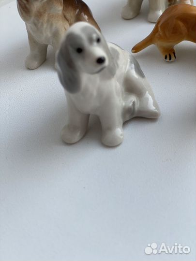 Фарфоровые статуэтки собак спаниель лфз
