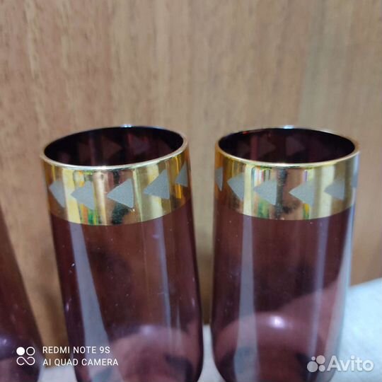 Стаканы цветное марганцевое стекло
