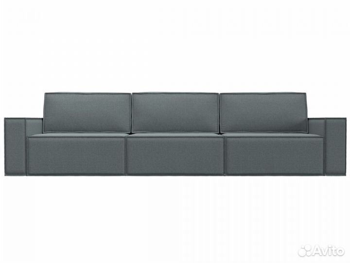 Диван прямой Куба лонг, рогожка, амур серый