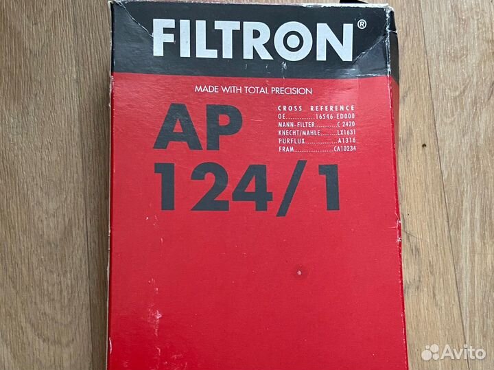 Воздушный фильтр filtron 124/1