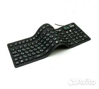 Клавиатура USB гибкая резиновая мягкая новая