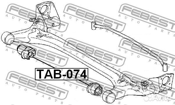 TAB074 Сайлентблок задней балки febest tab074 для а/м toyota