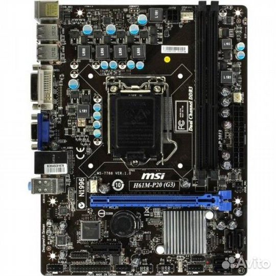 Материнская плата MSI H61M-P20-G3 LGA 1155 H61 PCI