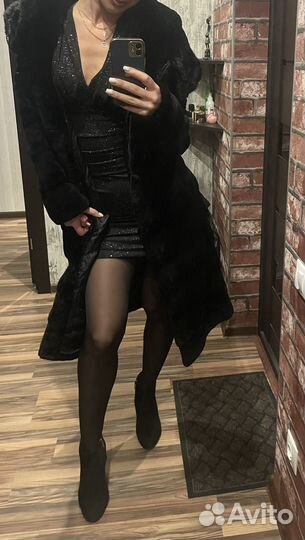 Шуба мутон+норка