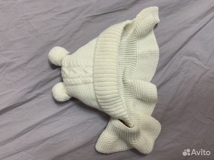 Шапка шлем журавлик от 0 до 3 месяцев