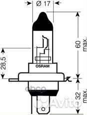 Лампа H4 12V 60/55W silverstar (+60 света) 64