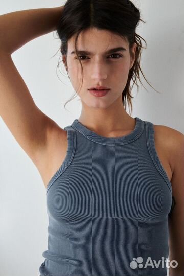 Топ майка zara синий