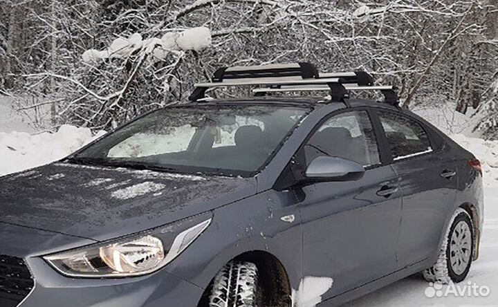 Багажник Атлант для лыж на крышу Hyundai Solaris