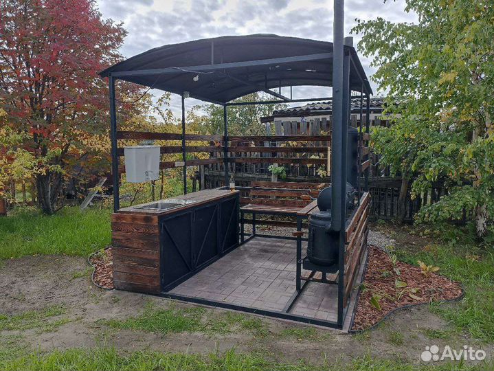 Мангальная зона в стиле Лофт