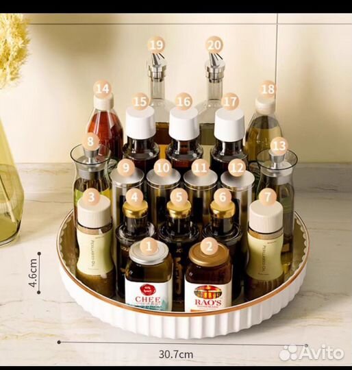 Вращающийся поднос для кухни для фруктов,специй