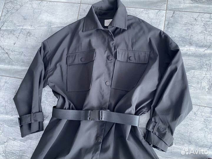 Тренч рубашка, размер L (46-48 оверсайз)