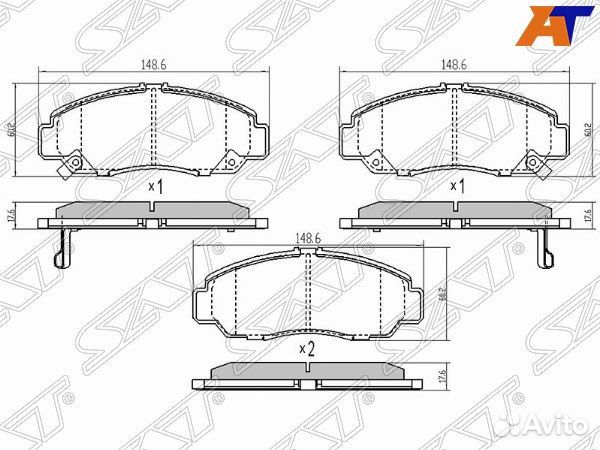 Колодки тормозные передние honda civic