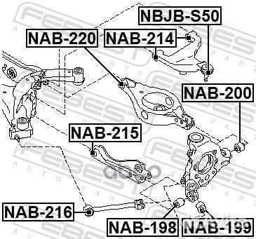 Сайлентблок тяги зад прав/лев NAB220 Febest