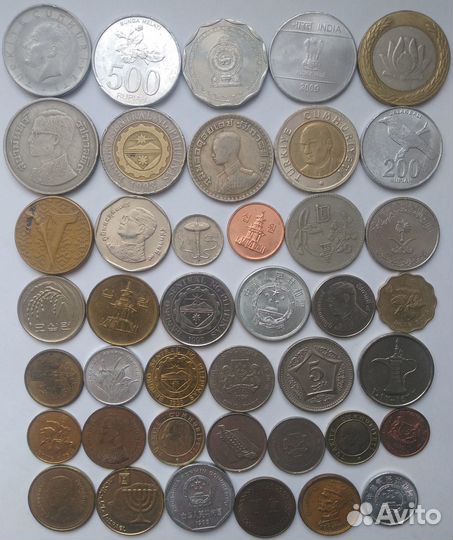 100 монет экзотических стран без повторов по типу