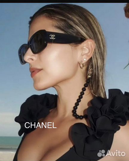 Очки Chanel премиум с цепочкой женские