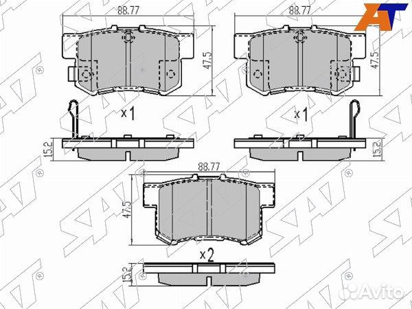 Колодки тормозные задние honda stream