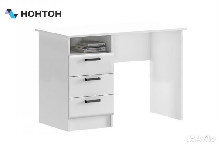 Стол письменный Вега NEW белый глянец / белый