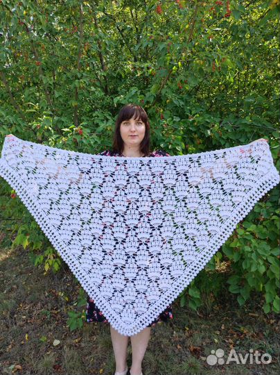 Шали крючком,ручная работа