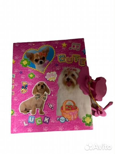 Записная детская книжка с замочком щенки