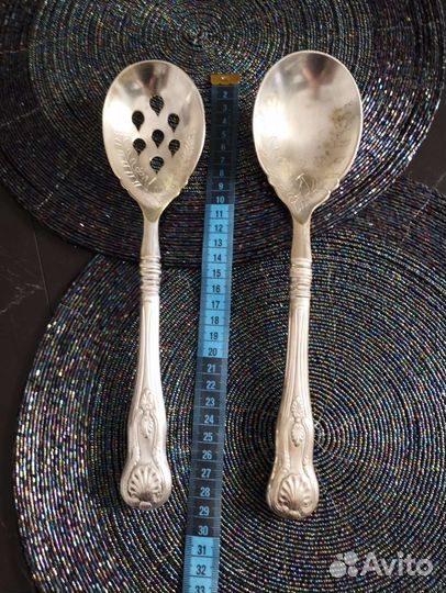 Винтажные салатные ложки. Серебрение