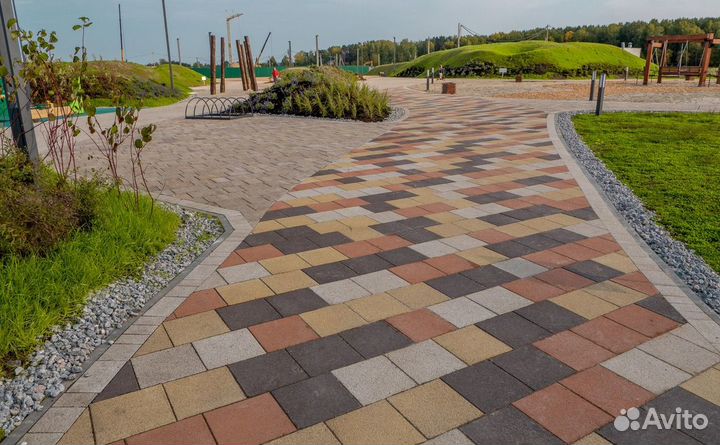 Тротуарный блок Квадрат Стандарт Белый