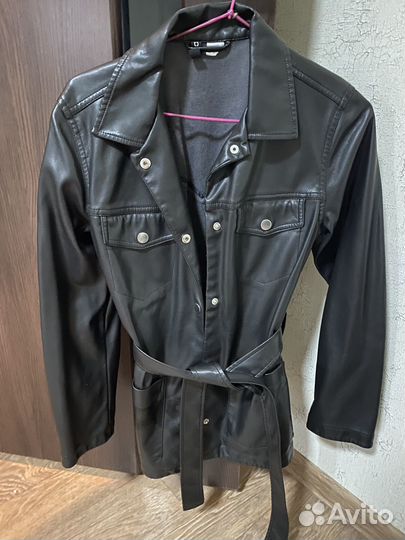 Кожаная куртка- пиджак hm