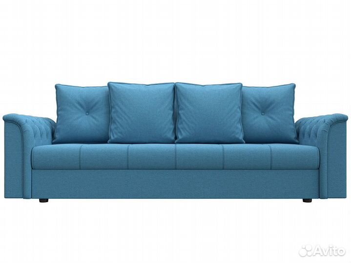 Диван книжка Сиеста прямой рогожка голубой