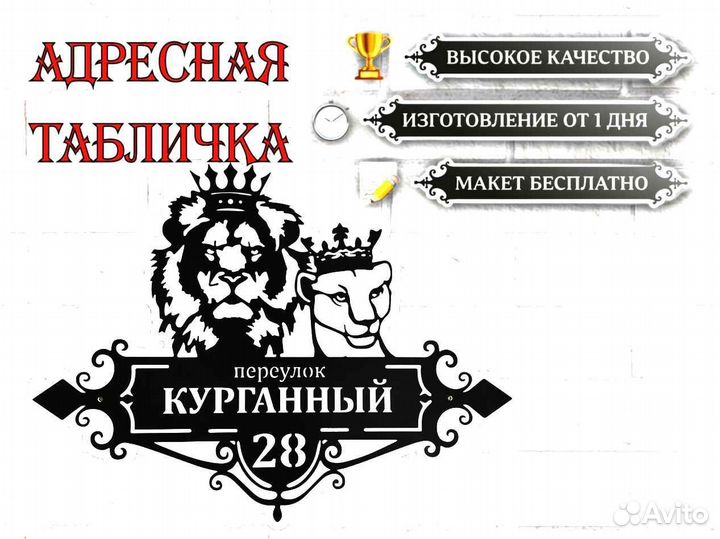 Табличка на дом с адресом