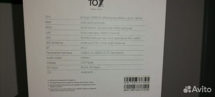 Tox1 - медиаплеер (TV Box, Андроид тв-приставка)