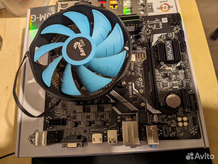 Материнская плата + Ryzen 3100 + 16 GB + кулер