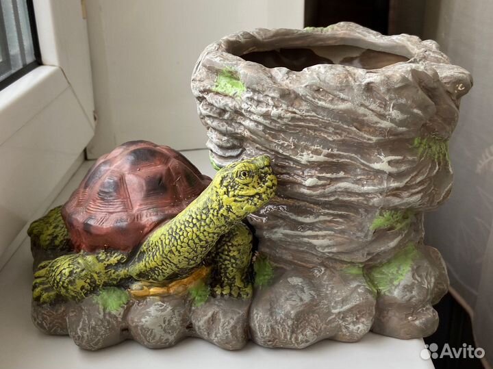 Кашпо черепаха керамика