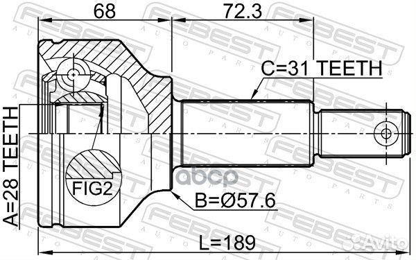 ШРУС внешний ford transit TTG 2014- 2110-TTF