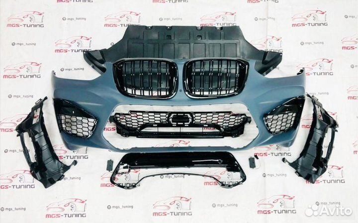 Бампер с решеткой в стиле X4M F98 на BMW X4 G02