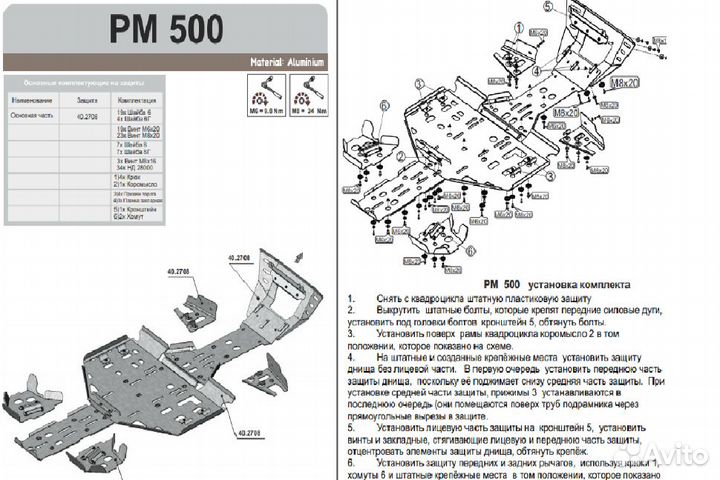 Защита днища ATV рм-500 / рм-650 2014-н.в