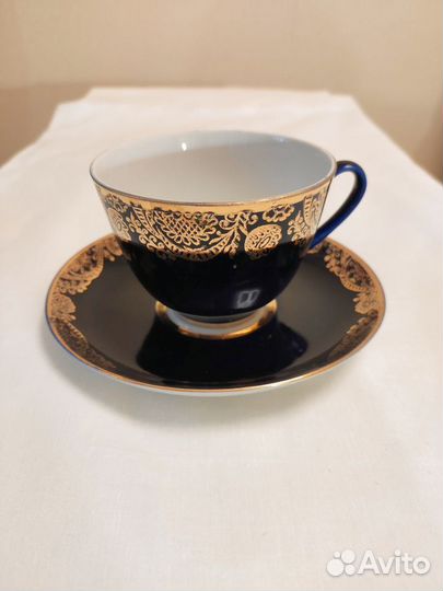 Чашка с блюдцем лфз cobalt