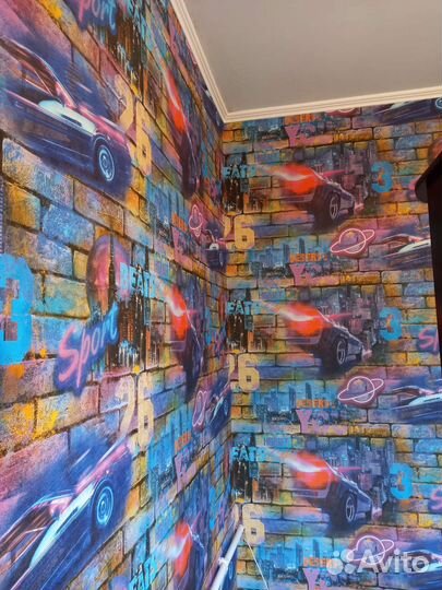 Поклейка абоев шпаклёвка стен и потолков,покраска