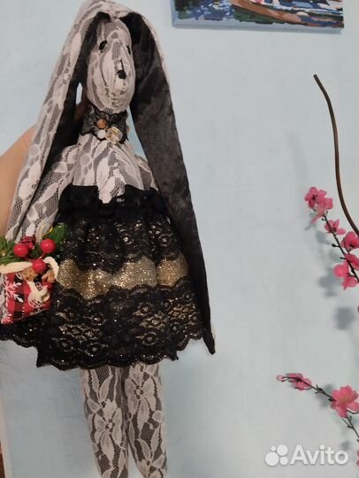 Гламурная зайка Тильда. Ручной работы