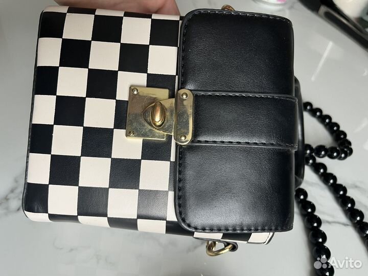 Сумка в клетку черно-белая шахматы