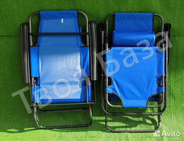 Кресло Шезлонг раскладушка синяя объявление продам