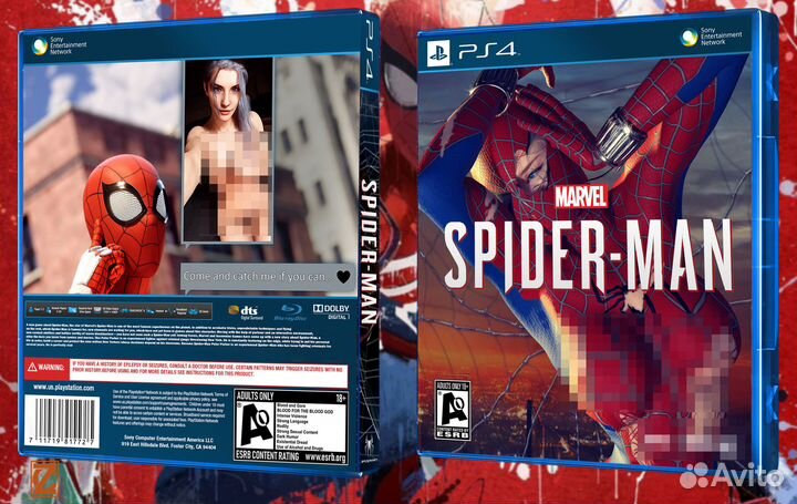 PS4 Диски игры в кастомных боксах Человек Паук