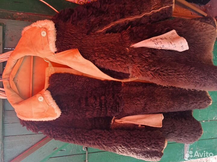 Тулуп мужской из овчины армейский
