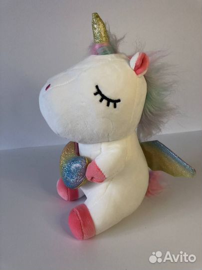 Мягкая игрушка, плюшевый единорог белый, 25см