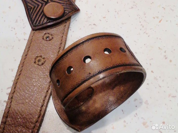 Ремень и браслет из натуральной кожи