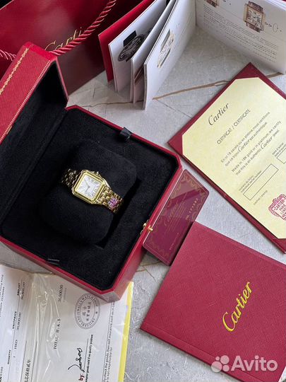 Часы Carthier Panthere лимонное золото 18К