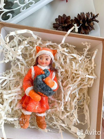 Ватные елочные игрушки СССР лисичка