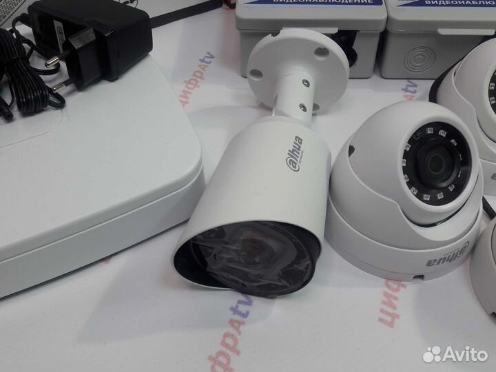 Видеонаблюдение 4-1 Мп регистратор Dahua 6 камер