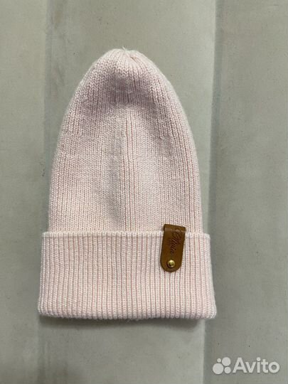 Шапочка бини для девочки на осень 6-12 месяцев