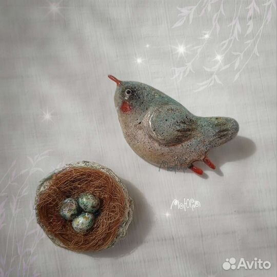 Броши Птичка & Гнездо (сет)