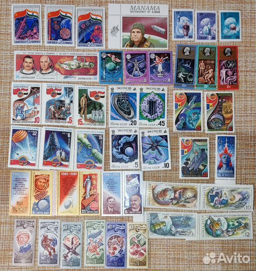 Марки почтовые. Космос
